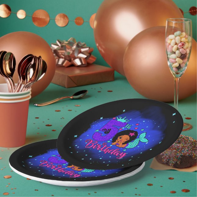 My 5th Birthday Mermaid Paper Plates (Multi)