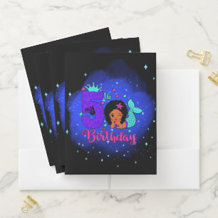 My 5th Birthday Mermaid Pocket Folder