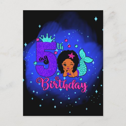 My 5th Birthday Mermaid Postcard