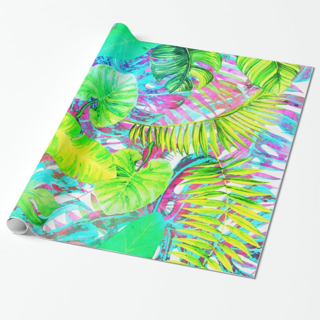 My abstract colorful aloha foliage garden wrapping paper (Unrolled)