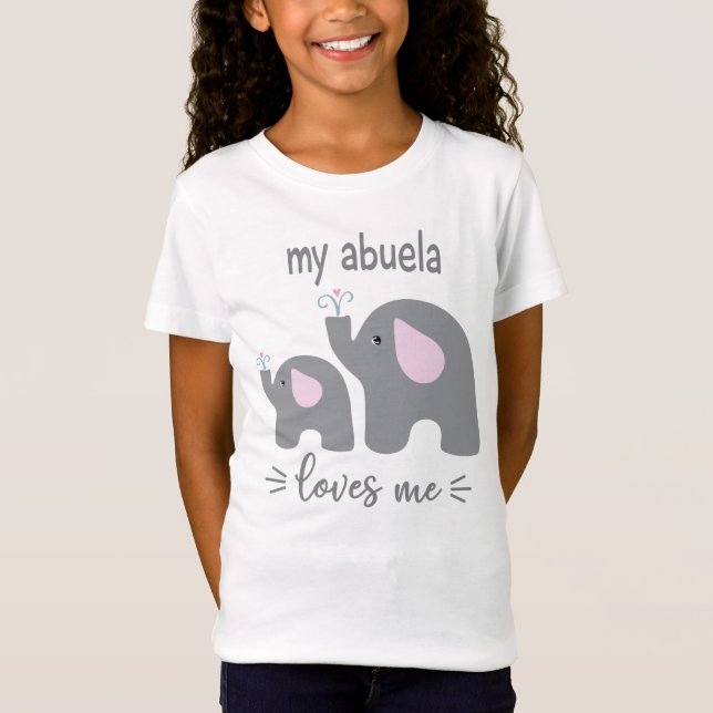 My Abuela Loves Me - Elephant Shirt for Kids (Front)