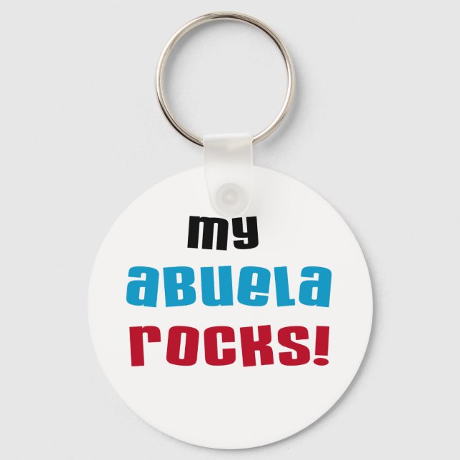 My Abuela Rocks T-shirts and Gifts Keychain (Front)