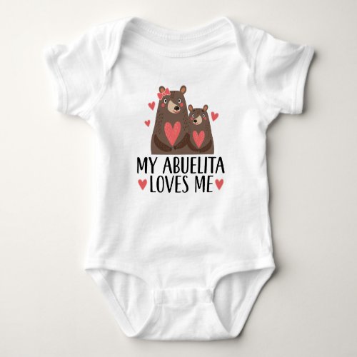 My Abuelita Loves Me Woodland Bear T_shirt Baby Bodysuit