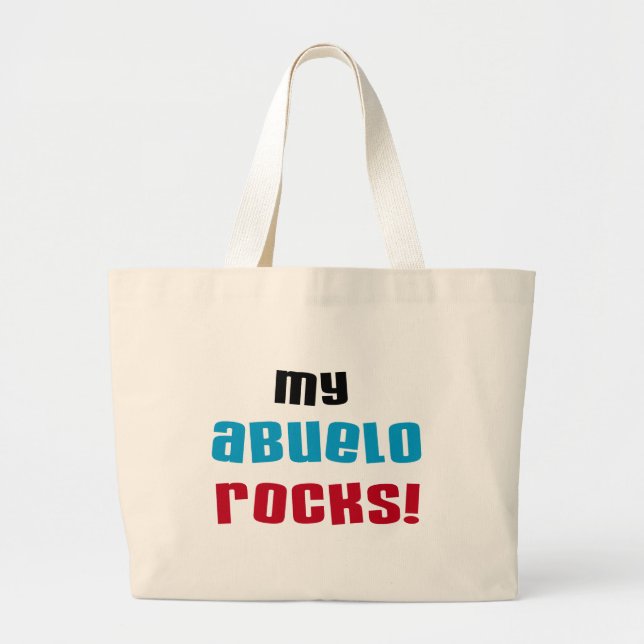 My Abuelo Rocks T-shirts and Gifts Large Tote Bag (Front)