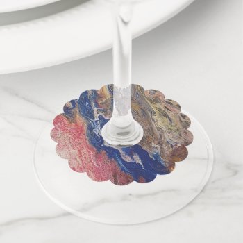 My Acryl Pouring 1121  Wine Glass Tag by MehrFarbeImLeben at Zazzle