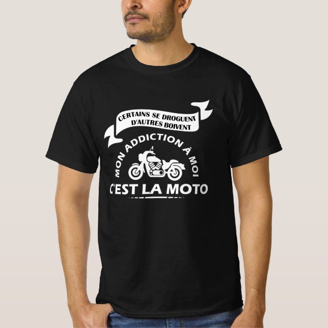 My Addiction to Me Man's Motorcycle Gift T-Shirt (Front)