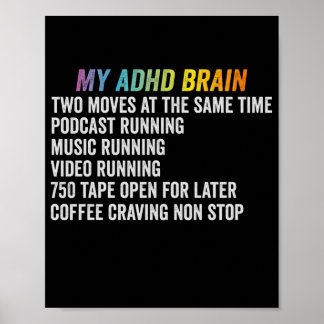 My ADHD Brain Neurodiversity Awareness Gift Poster