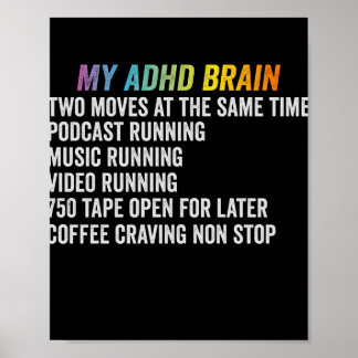 My ADHD Brain Neurodiversity Awareness Gift Poster