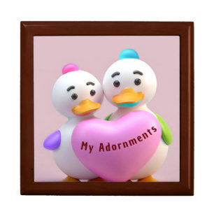 My Adornments" text Adorable Duck and Mom image Gift Box