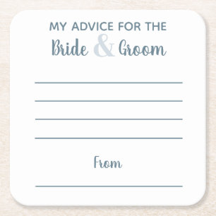 My advice for the bride & groom minimal square paper coaster