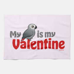 My African Grey Is My Valentine Kitchen Towel 16