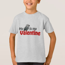 My African Grey Is My Valentine Kids' Hanes TAGLESS® T-Shirt