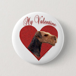 My Airedale Terrier Valentine Pinback Button