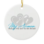 My Airman Holds the Key to my Heart Ceramic Ornament