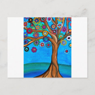 MY ALLY TREE OF LIFE WHIMSICAL PAINTING POSTCARD