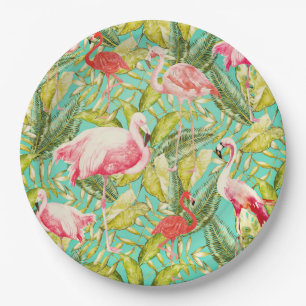 My Aloha Jungle Bird Flamingo Garden Paper Plates