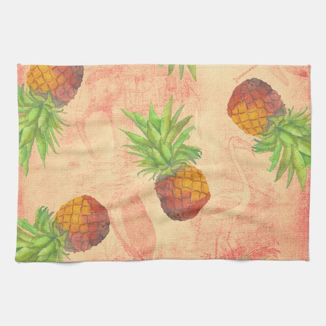 My Aloha Tropical Pineapples Flower Garden Towel (Horizontal)