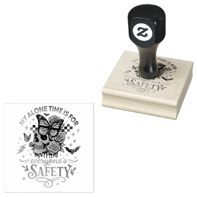 My Alone Time...  Rubber Stamp (Stamped)