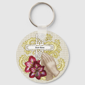 My Amaryllis Christian Cross keychain