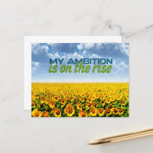 My ambition is on the rise Motivation Affirmation Postcard