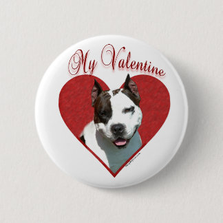 My AmStaff Valentine Pinback Button