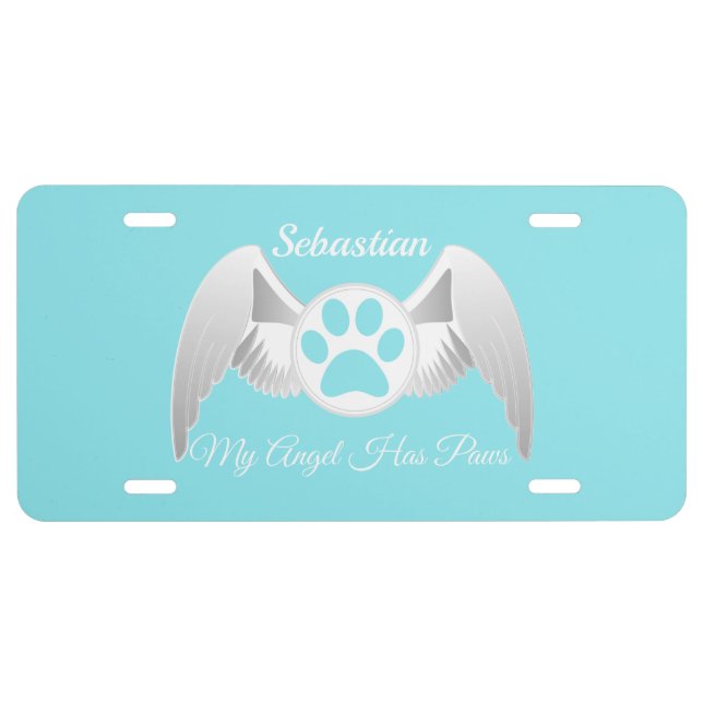 My Angel Has Paws License Plate (Front)