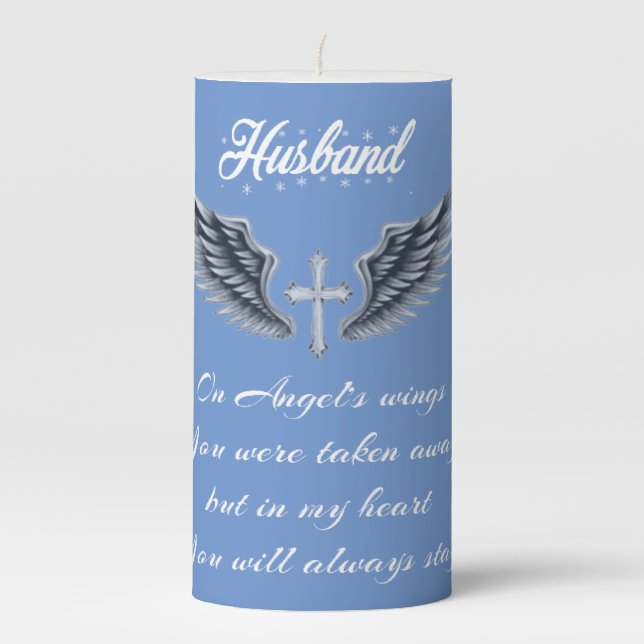My Angel Husband Pillar Candle (Front)