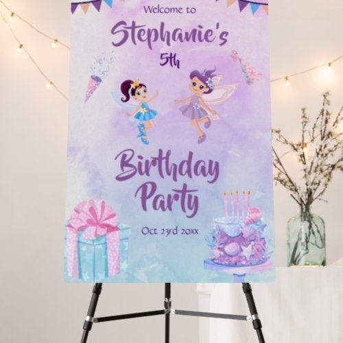 My angel is turning five  Birthday party Welcome  Foam Board