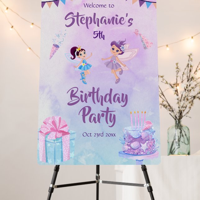 My angel is turning five : Birthday party Welcome  Foam Board (In Situ (Stand))