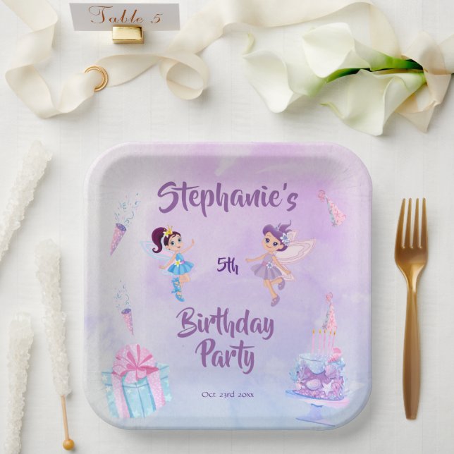 My angel is turning five:Fairytale themed birthday Paper Plates (Wedding)