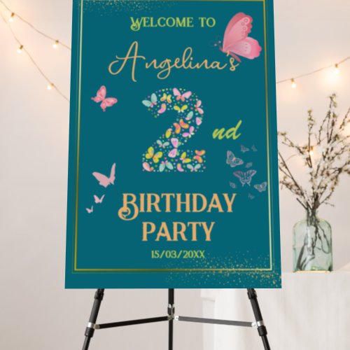 My angel is turning two my butterflys welcome foam board