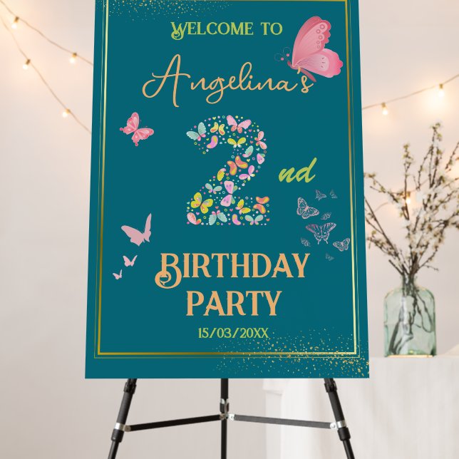 My angel is turning two: my butterfly's welcome foam board (In Situ (Stand))