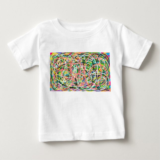 My angel logo with mixed patterned pastel design baby T-Shirt (Front)