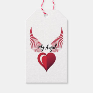 My Angel - Red Heart & Wings Gift Tags