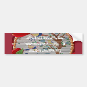 My Animal World: Beautiful Tree and Bird Design Bumper Sticker