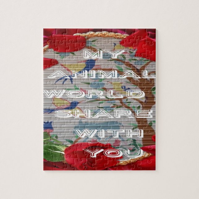 My Animal World: Beautiful Tree and Bird Design Jigsaw Puzzle (Vertical)