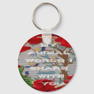 My Animal World: Beautiful Tree and Bird Design Keychain