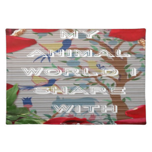 My Animal World: Beautiful Tree and Bird Design Placemat