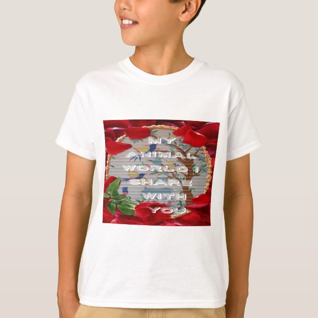 My Animal World: Beautiful Tree and Bird Design T-Shirt (Front)