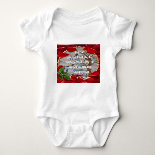 My animals world valentine.png baby bodysuit (Front)