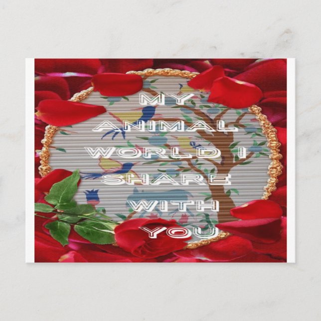 My animals world valentine.png holiday postcard (Front)