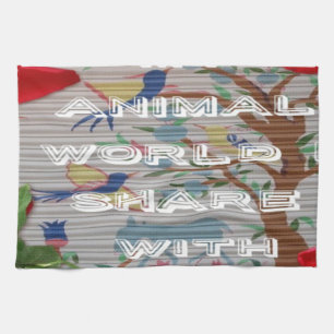 My animals world valentine.png towel