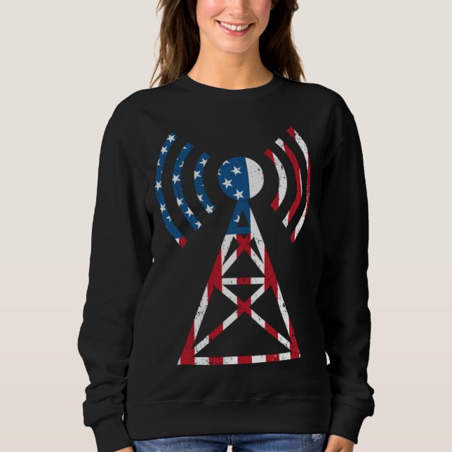 My Antenna Is Bigger Than Yours  Nerdy Ham Radio Sweatshirt (Front)