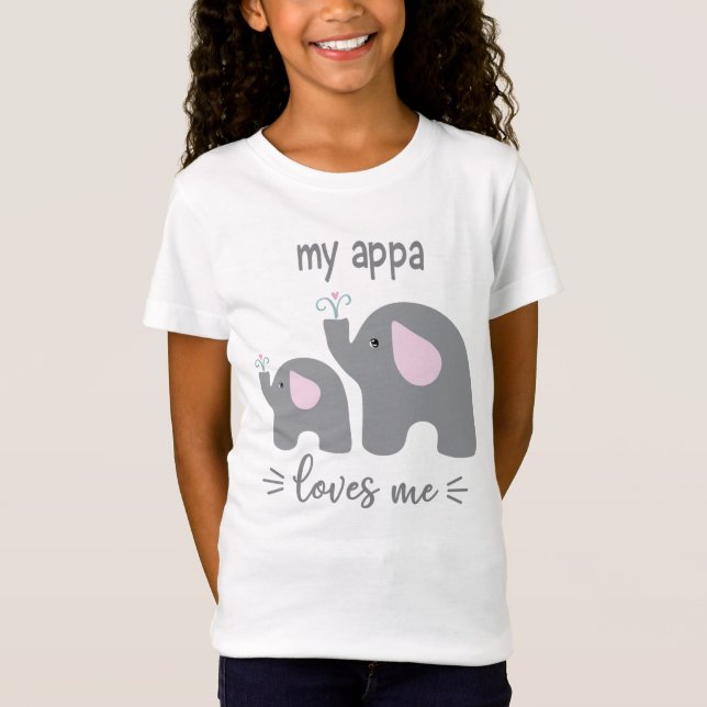 My Appa Loves Me - Elephant Shirt for Kids (Front)