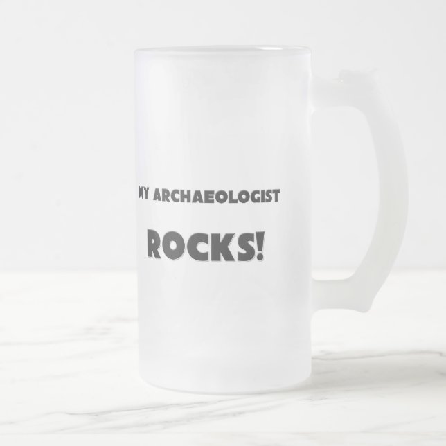 MY Archaeologist ROCKS! Frosted Glass Beer Mug (Right)