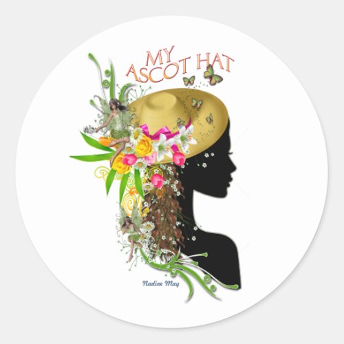 My Ascot Hat Melamine  Classic Round Sticker