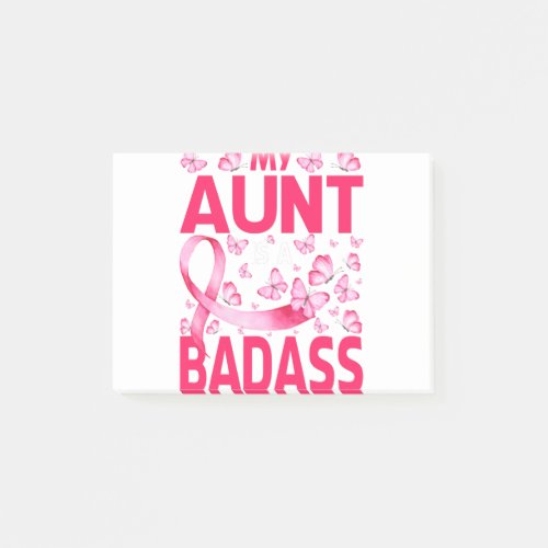 My Aunt Is A Badass Breast Cancer Awareness Post_it Notes