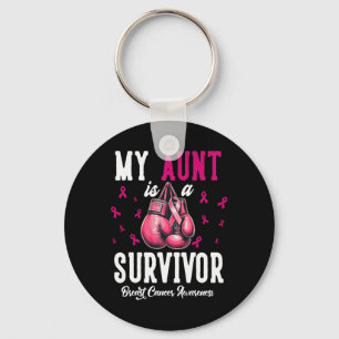 My Aunt Is A Survivor Of Support Breast Cancer Awa Keychain