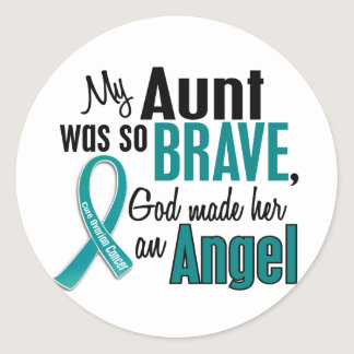 My Aunt Is An Angel 1 Ovarian Cancer Classic Round Sticker