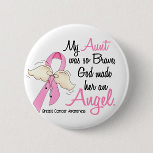 My Aunt Is An Angel 2 Breast Cancer Pinback Button